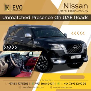 Every journey feels elite in the Nissan Patrol Platinum City with its unmatched Strength and style. #EvoRentals #NissanPatrol #CarRentals #SUV #LuxuryCar