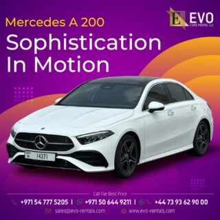 With the Mercedes A200 AMG, every detail screams performance, and every drive feels first-class. ##EvoRentals #Mercedes #LuxuryCar #dubai