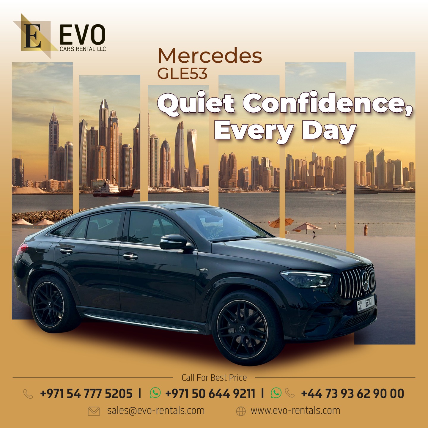 The Mercedes GLE53 is not just a car, it’s a powerful expression of elegance and performance. #EvoRentals #Mercedes #GLE53 #RentACar