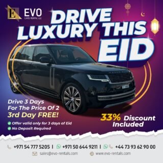 Range Rover Vogue HSE 2024

Drive Luxury This Eid 👑

🚗 Range Rover Vogue HSE 2024
💰 AE 2,350

🎉 Drive 3 Days for the Price of 2
✨ 3rd Day FREE

⚡ 33% Discount
📦 Only 1 Available

📅 Eid Offer – 3 Days Only
📲 Book early before it’s gone.

✅ No Deposit

#EidDrive #RangeRoverDubai #LuxuryCarRental #EVOCars
